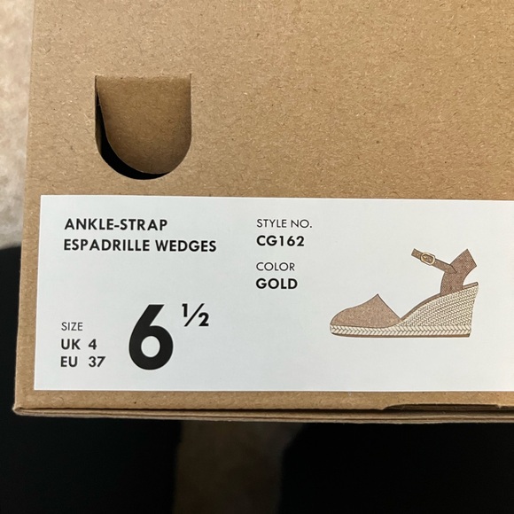 Neutral Linen-Look Ankle-Strap Wedge Espadrilles - Picture 4 of 6